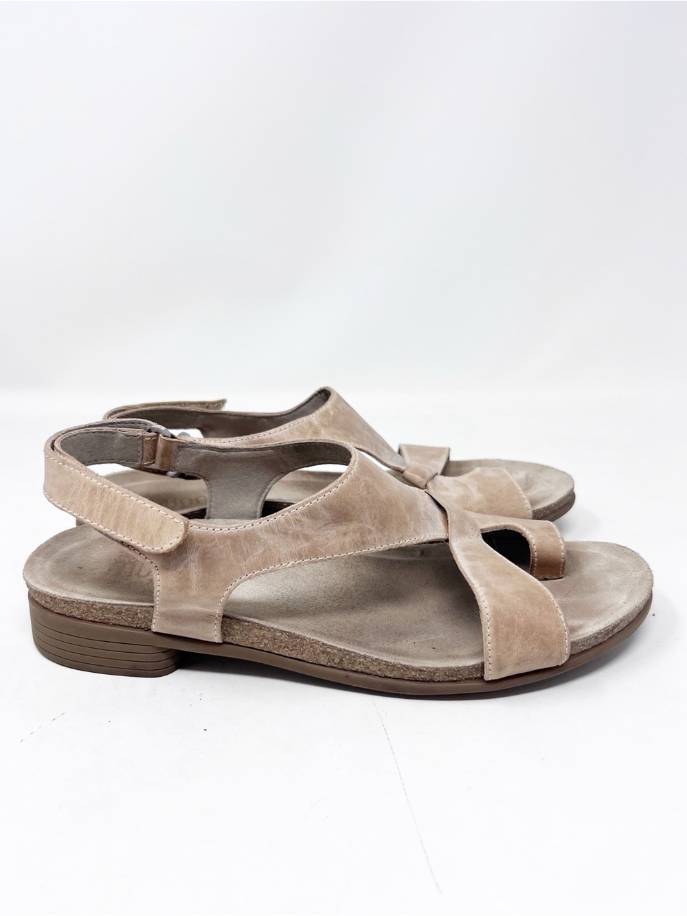 MUNRO MEGHAN TAN LEATHER TOE LOOP WALKING SANDALS SHOES WOMENS SZ 9